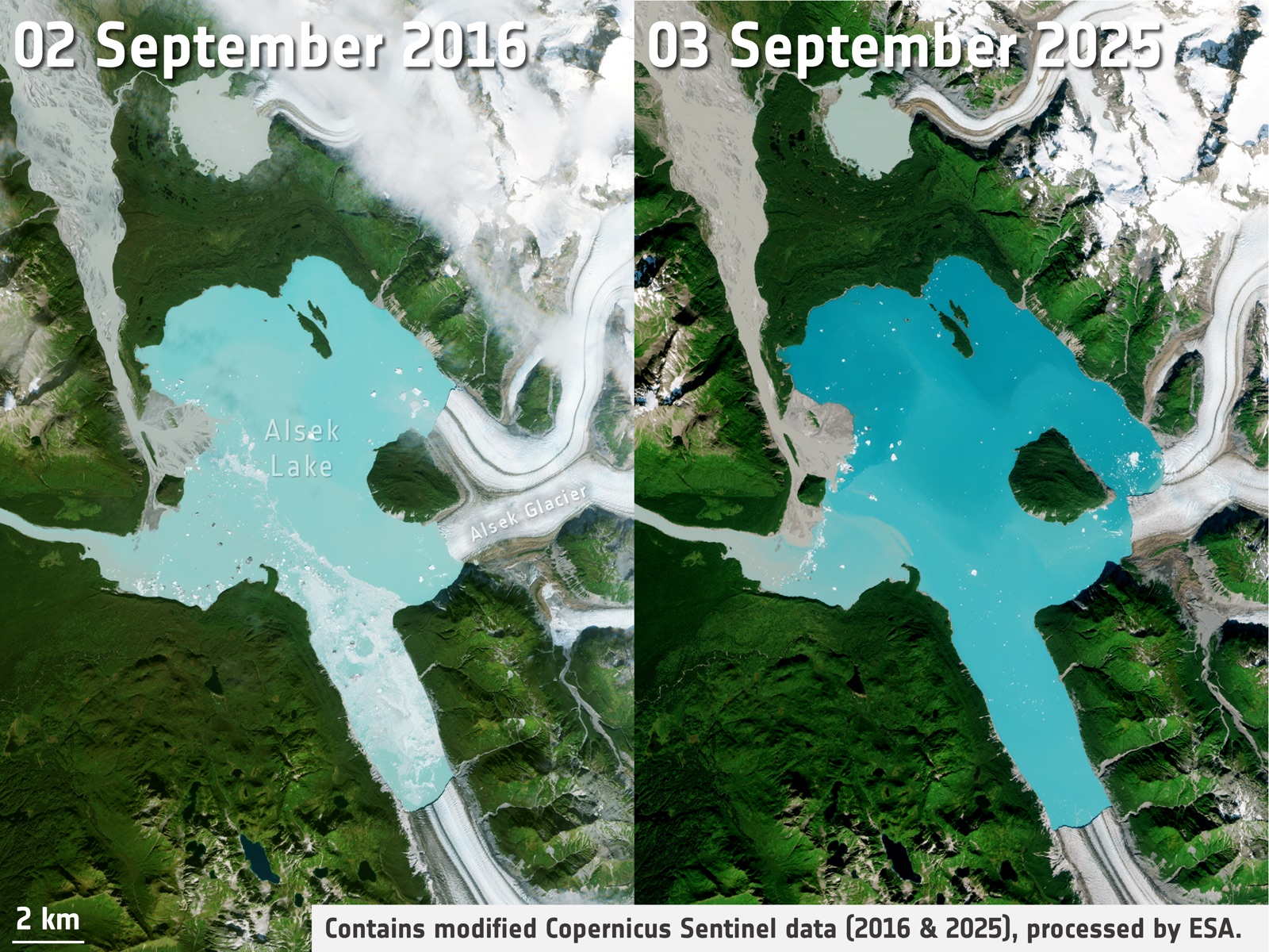 Alaska glacier retreat exposes new island